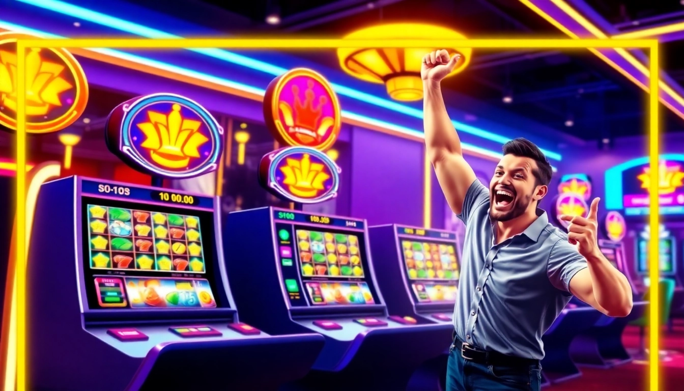Men toto online slot game featuring bright graphics and a big jackpot celebration for easy maxwin