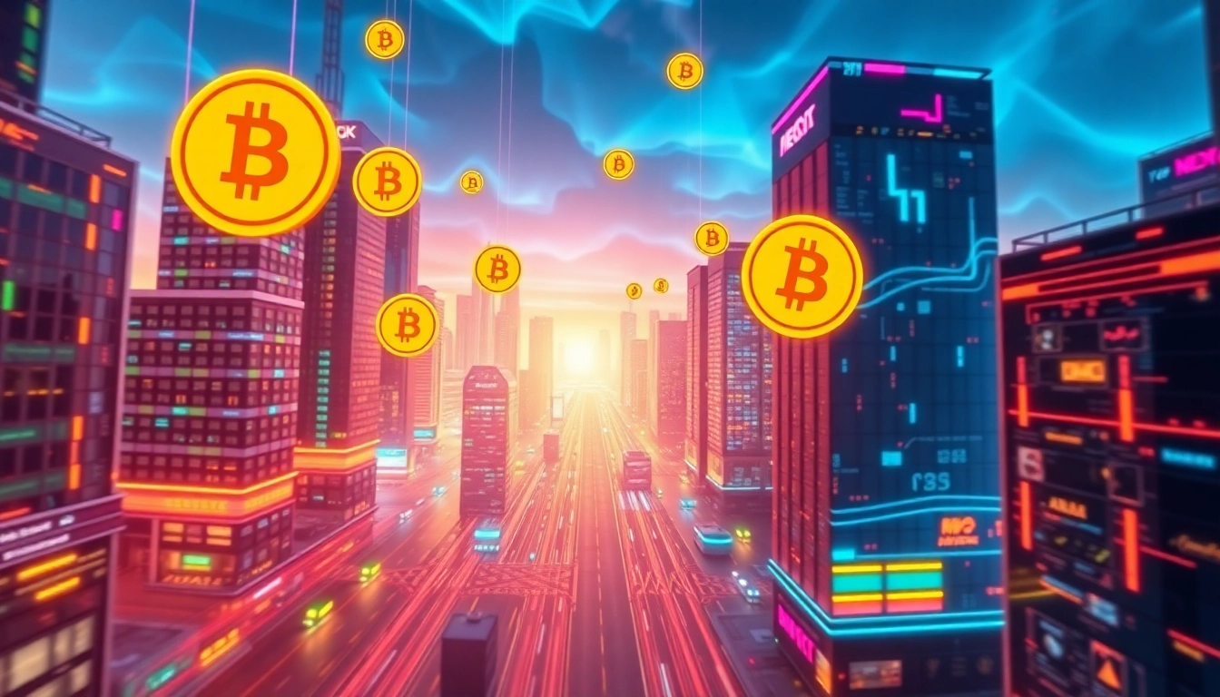 Crypto news analysis showcasing digital assets and blockchain technology in a vibrant, detailed