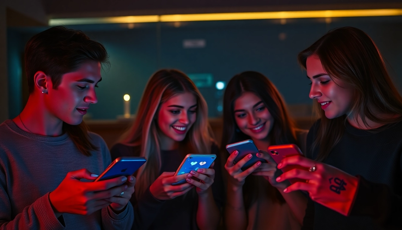 Plans cul concept with young adults texting and exchanging nudes on smartphones to attract interest