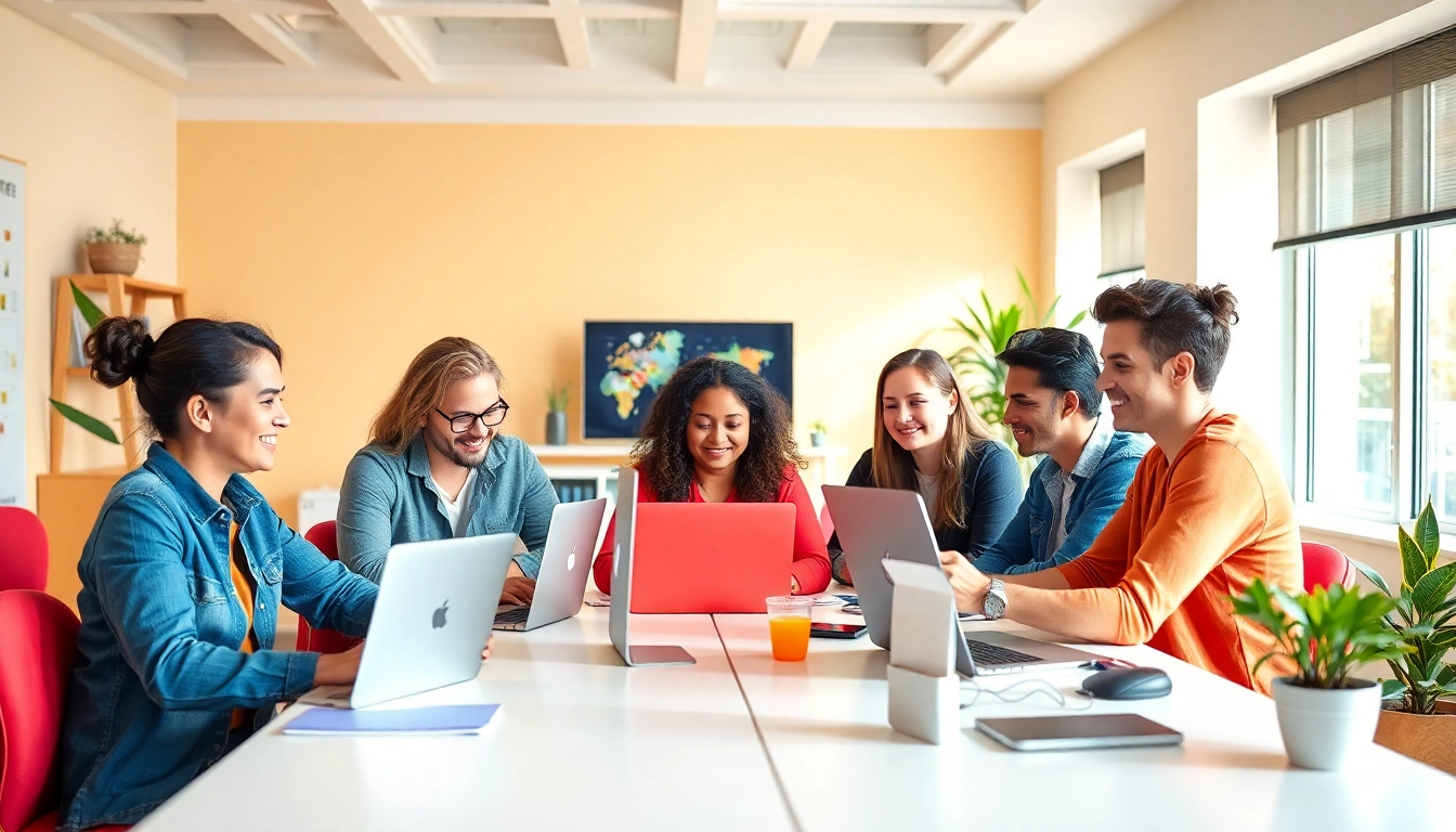 Professional freelancers seeking freelance tech jobs France in a modern workspace with digital