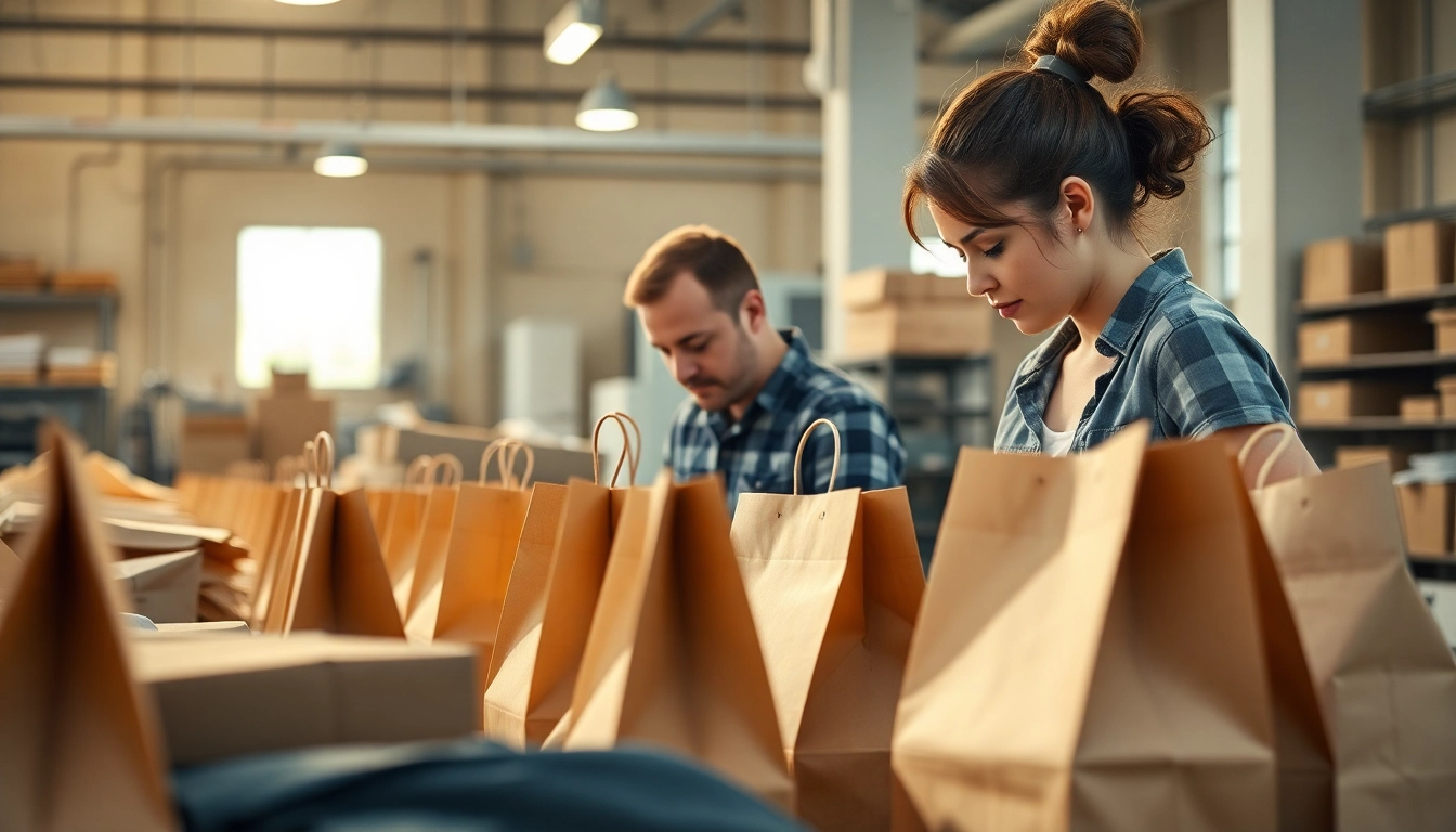 High-quality eco-friendly torba papierowa being produced in a modern packaging facility for
